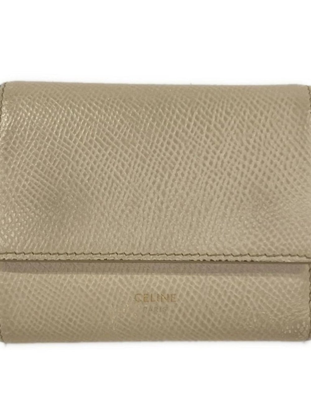 CELINE Small Trifold Wallet 10B573BEL.02PD Cream Leather Trifold Wallet